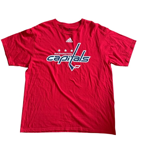 Washington Capitals Short Sleeve T Shirt Adidas Red SIze XLarge NHL Hockey - Picture 1 of 6